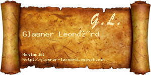 Glasner Leonárd névjegykártya